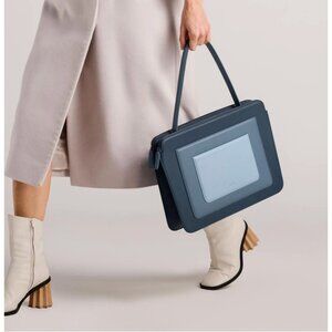 Mlouye Business Bag Large Structured Multi SHade Blue NEW